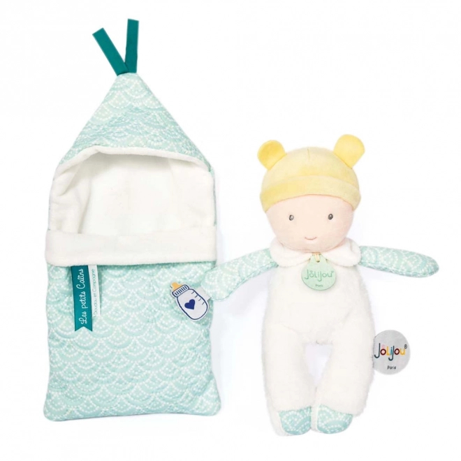 Doudou Jolijou Miminko dans la petite couette 20 cm