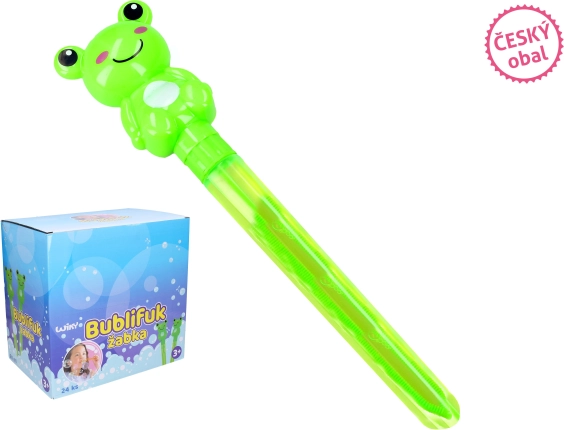 Bâton à bulles avec grenouille 60 ml, 28 cm – emballage tchèque