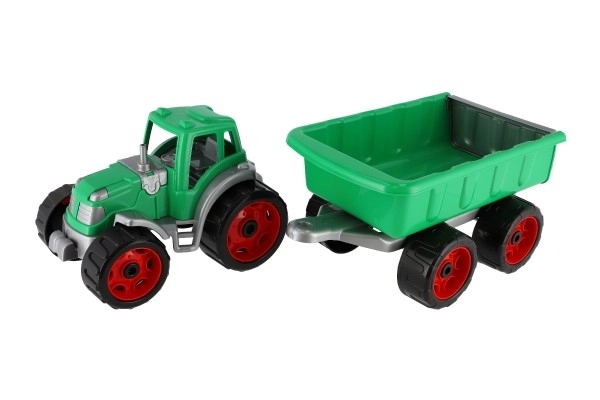 Tracteur avec remorque en plastique 53cm à roue libre en filet