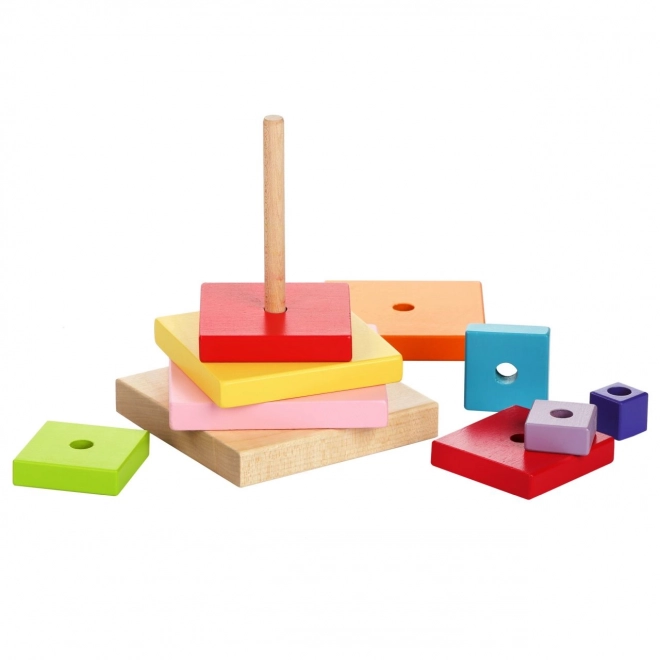 CUBIKA 13357 Pyramide colorée - casse-tête en bois 9 pièces