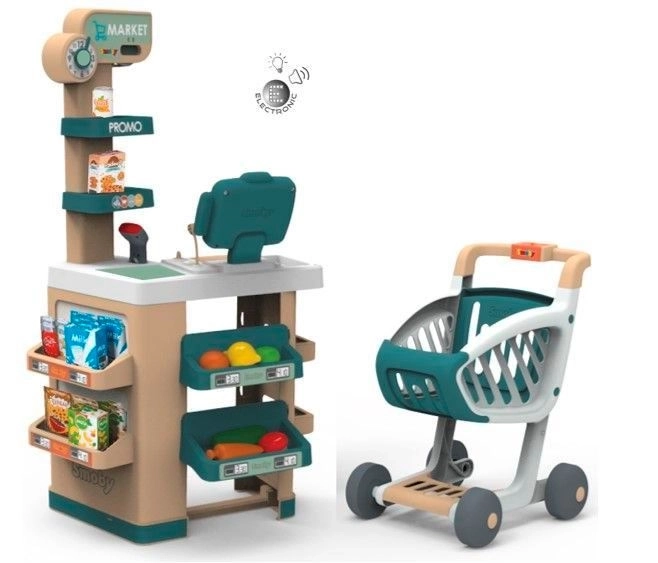 Supermarché pour enfants avec caisse enregistreuse électronique