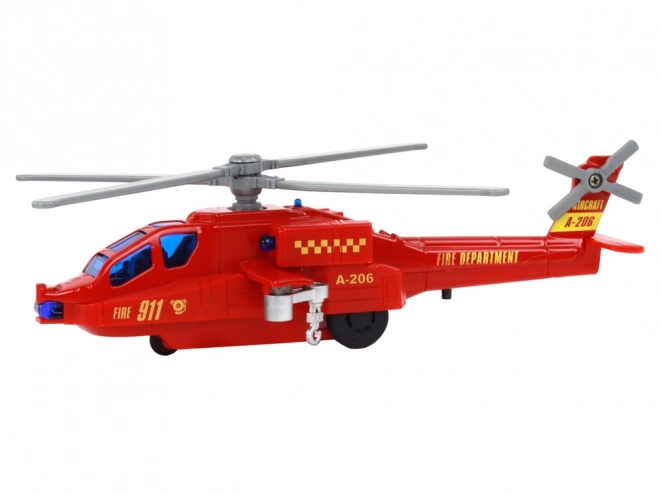 Hélicoptère de secours en aluminium avec son et lumières intégrés