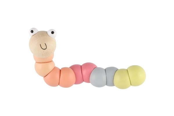 Chenille articulée en bois 16 cm