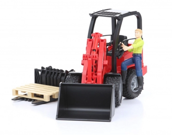 Chargeur rouge Bruder Schäffer 2034 avec figurine et accessoires
