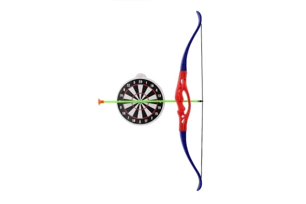 Arc+4 flèches avec ventouses en plastique 57cm sur carte
