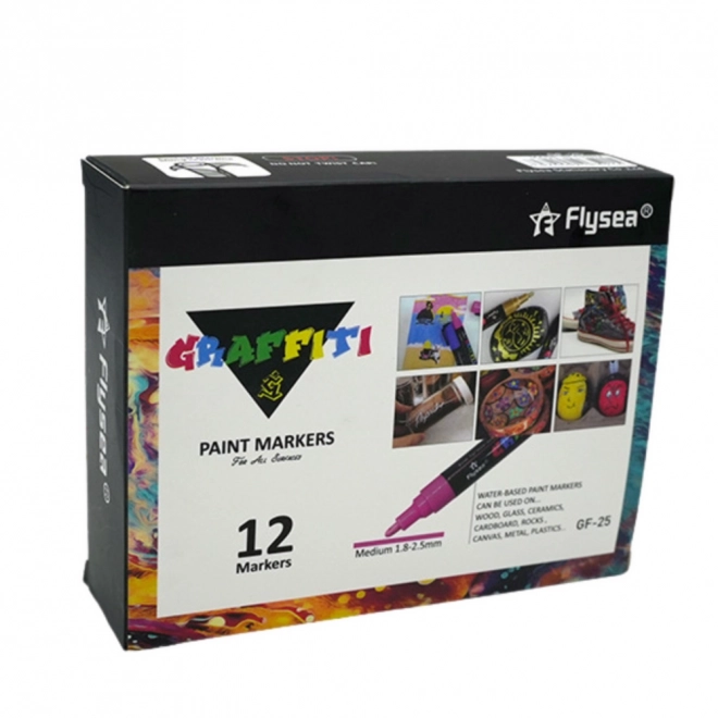 Ensemble de marqueurs acryliques couleurs intenses 12 pcs