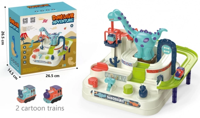 Piste d'obstacles multifonctions avec dinosaure et petites trains