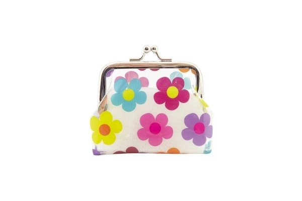 Porte-monnaie fille plastique/métal 9x8cm en sachet