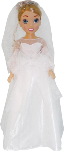 Poupée mariée 80 cm en élégante robe de mariée