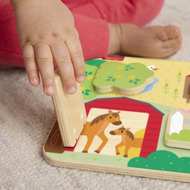 Fisher-Price Jeu en Bois Cache-cache avec Animaux