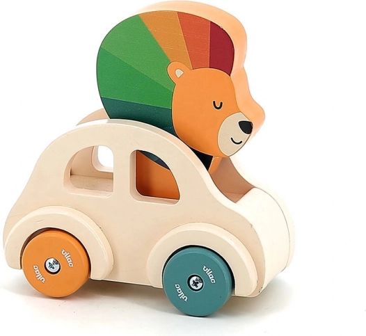 Voiturette en bois avec klaxon Lion de Vilac