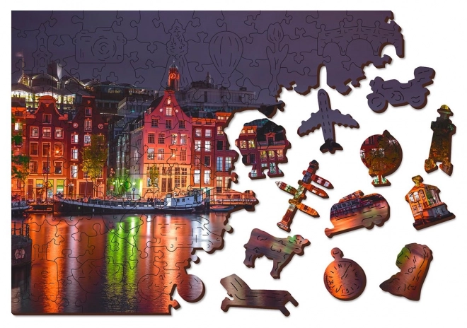 Puzzle en bois Amsterdam de Nuit