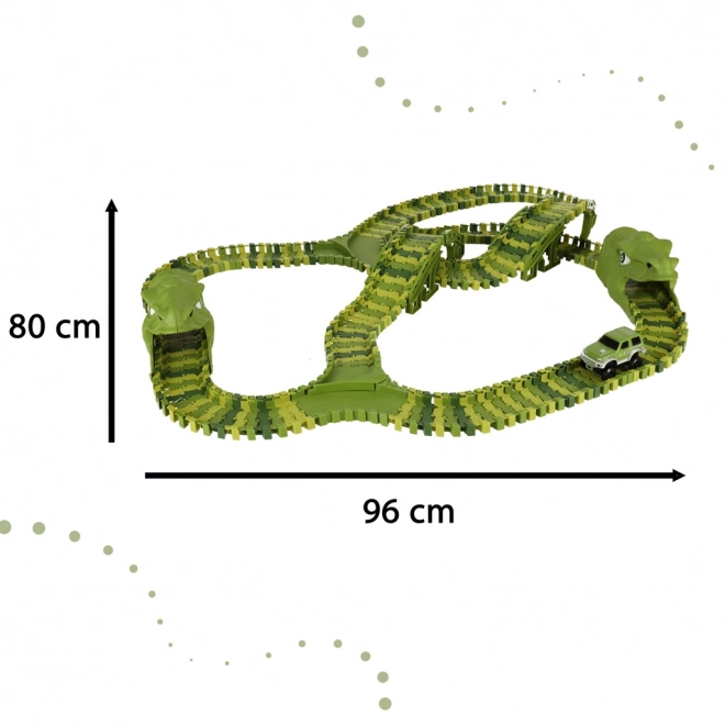 Piste de course de dinosaures avec voitures 240 pièces