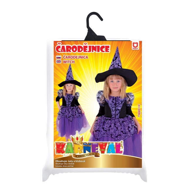 Costume de sorcière violet pour enfant (M)
