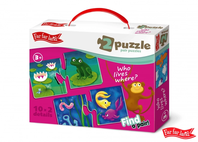 Puzzle Appariement Maisons d'Animaux Far Far Land - 10 Images