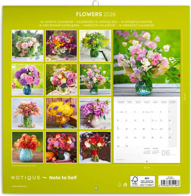 Calendrier de Notes Fleurs 2026