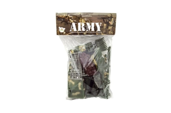 Ensemble de soldats avec accessoires en plastique, design CZ sur carte 18x26cm