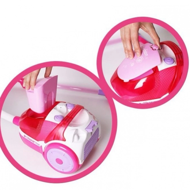 Aspirateur rose pour enfants avec fonction d'aspiration