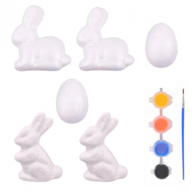 Ensemble pour peindre des décorations de Pâques en polystyrène