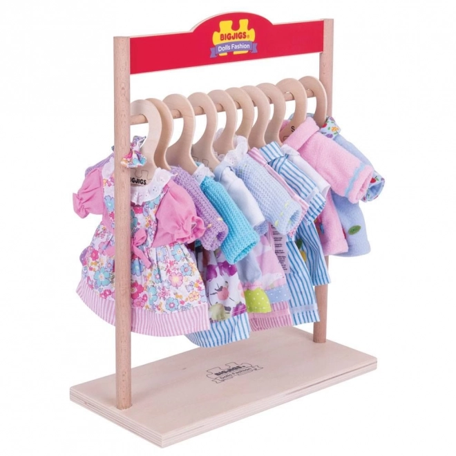 Bigjigs Toys Portant pour vêtements de poupées