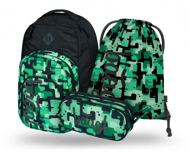 BAAGL 3 SET Coolmate Green: sac à dos, trousse, sac
