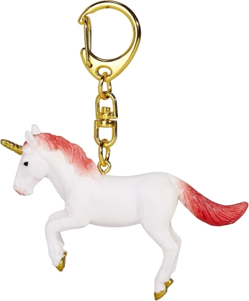 Porte-clés licorne en saut rouge