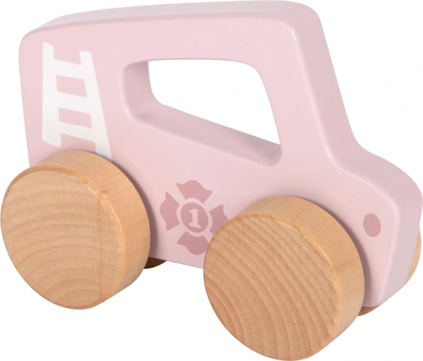 Voiture pousse-pousse en bois rose