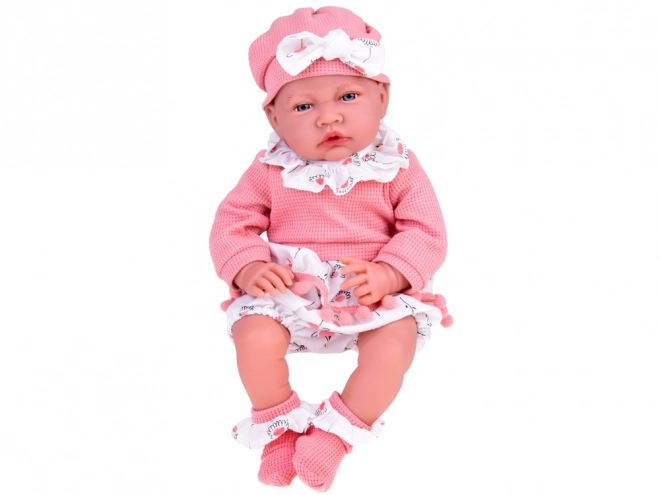 Poupée interactive pour enfants 45 cm en tenue rose