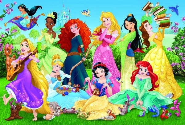 Puzzle Princesses Enchantées/Disney 100 pièces 41x27,5cm dans une boîte 29x19x4cm