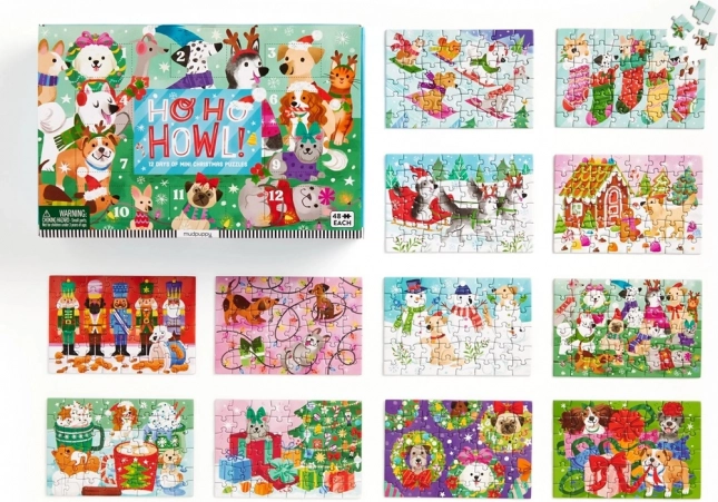 Puzzle de compte à rebours avant Noël Ensemble de 12 pcs
