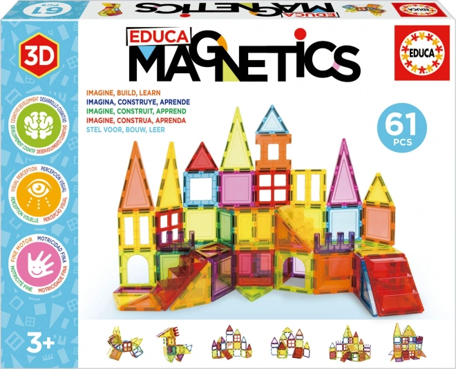 EDUCA Jeu de construction magnétique Magnetics 61 pièces