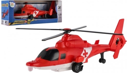 Hélicoptère de sauvetage en plastique à rétrofriction 22 cm