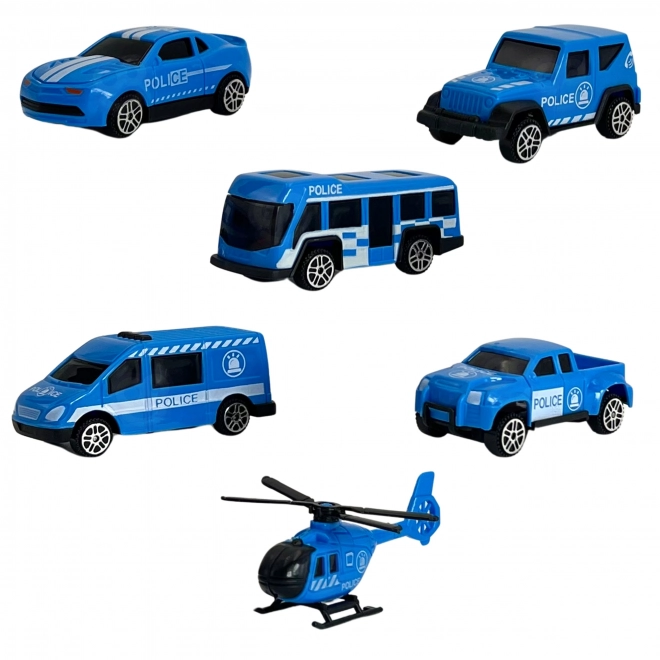 Camion avec transporteur 3 en 1 Police Bleue