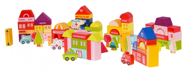Ville en Bois – Ensemble de Construction pour Enfants à Partir de 3 Ans