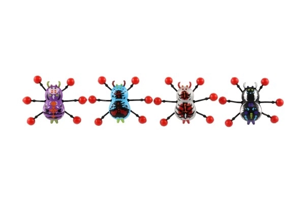 Araignée en plastique rampant sur verre 8x6cm 4 couleurs sur carte