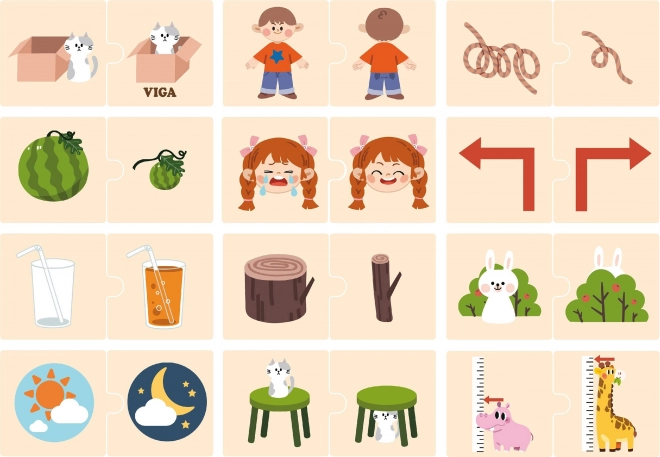 Puzzle en bois avec images d'opposés VIGA