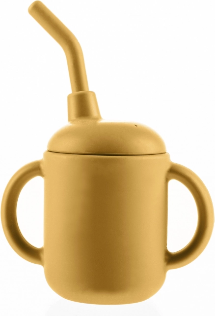 Tasse en silicone 2-en-1, Jaune Moutarde