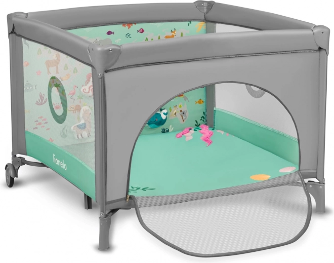 Parc pour enfants Lionelo Mille vert-gris