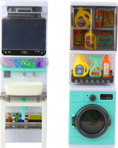 Lavabo avec miroir et étagères de rangement