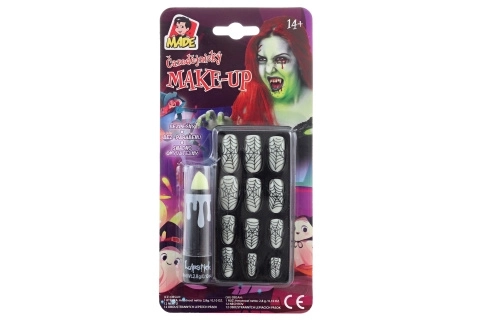 Accessoire d'Halloween : Rouge à lèvres lumineux et ongles
