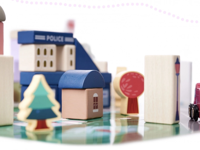 Blocs de construction en bois avec base - ville 115 pièces