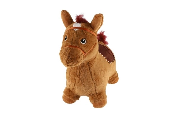 Cheval en peluche marron à effets