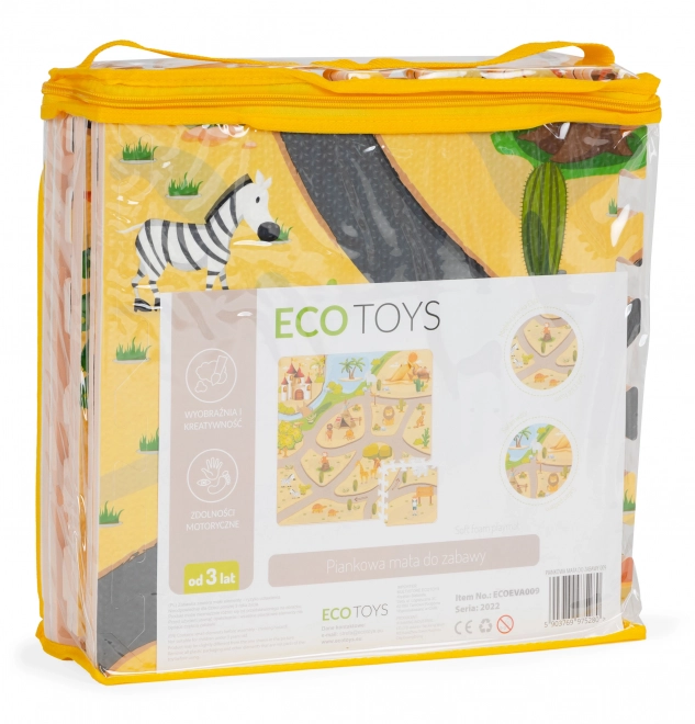ECOTOYS Puzzle en mousse Safari avec bordure
