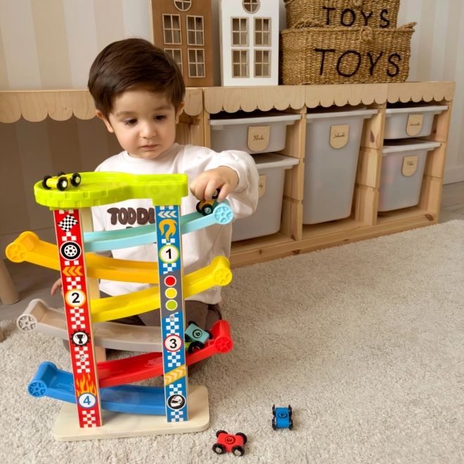 Tooky Toy Toboggan coloré pour voitures