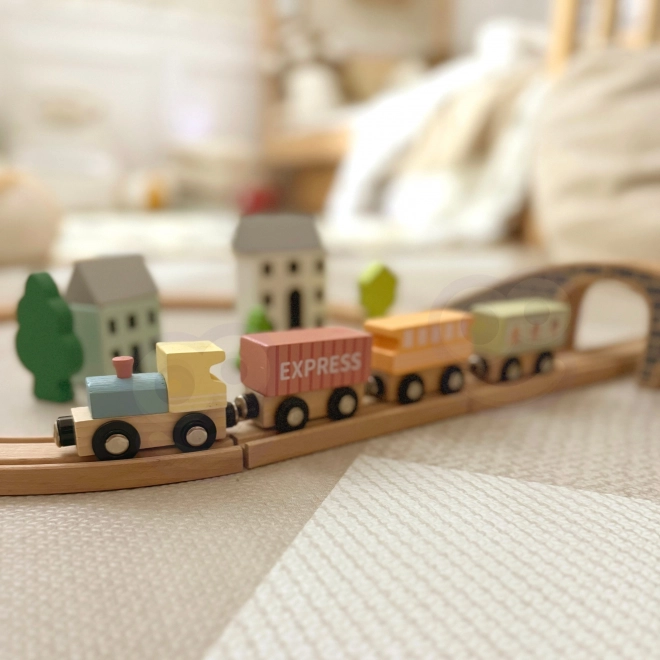Tooky Toy wagons de train magnétiques en bois