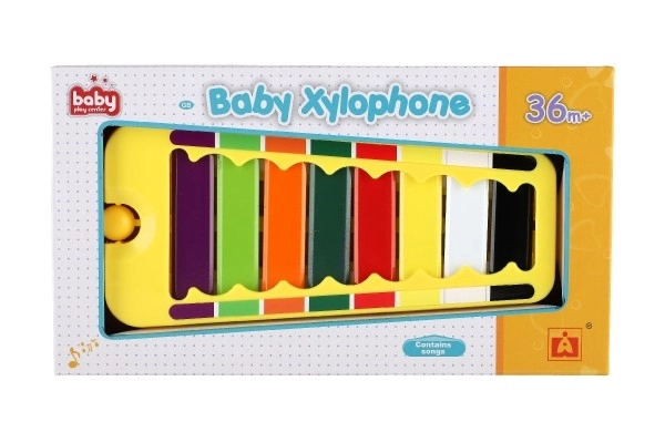 Xylophone plast/bois 24cm avec mailloche en boîte 29x16x3cm