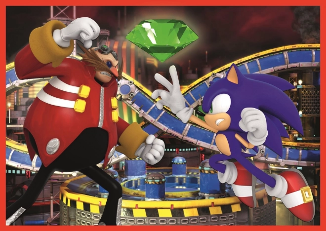 Puzzle 4en1 Sonic/Sonic Le Hérisson 28,5x20,5cm dans une boîte 28x28x6cm