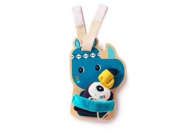Rhinocéros Marius en Bois avec Toucan
