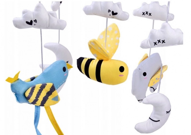 Mobile avec boîte à musique pour lit de bébé