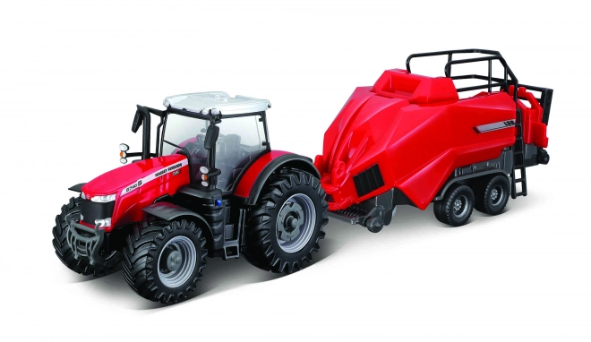 Modèle de tracteur Massey Ferguson 8740S avec presse à balles